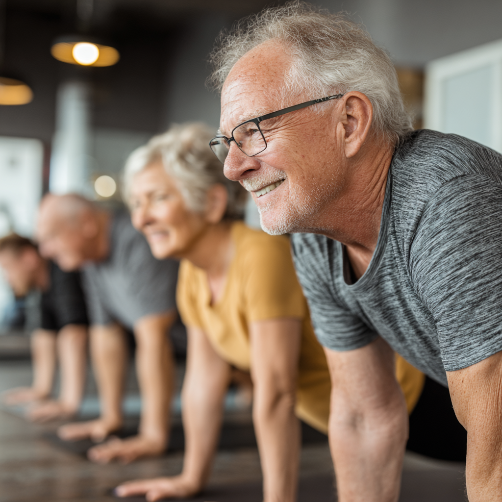 senior adults doing functional fitness exercises